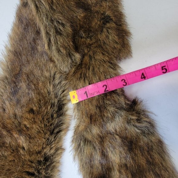 Dark Brown Faux Fur Loop Scarf Fur Neck Wrap - Picture 10 of 11
